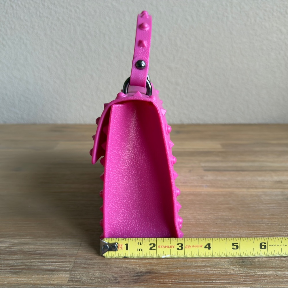 Vibrant Pink Mini Bag with Studded Accents - Picture 9 of 10